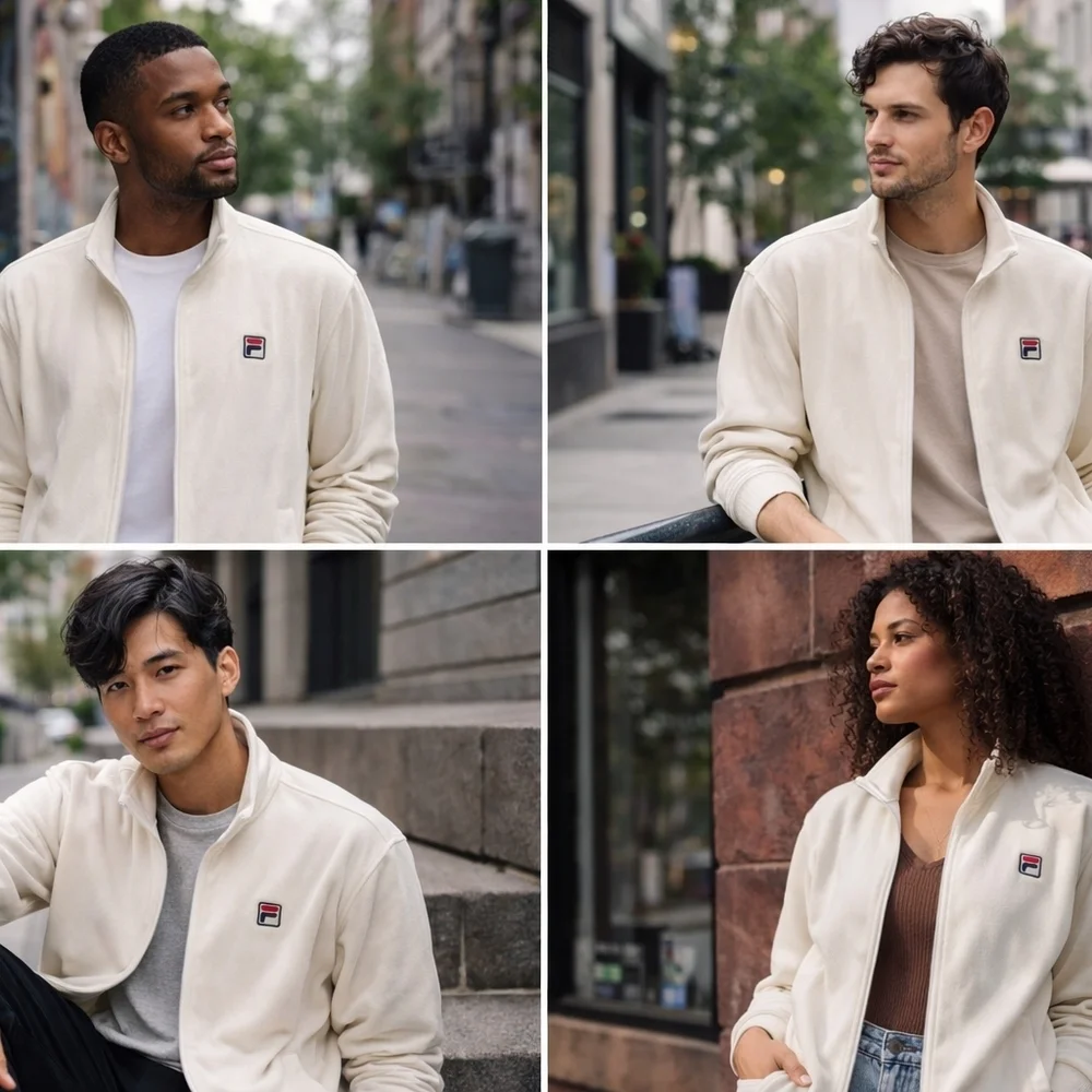 FILA Men's O-Fit Velour Track Jacket.